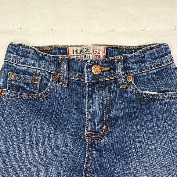 The Children's Place Ruffle Flare Jeans Girls 24M | Blue Denim Pants - Picture 4 of 10